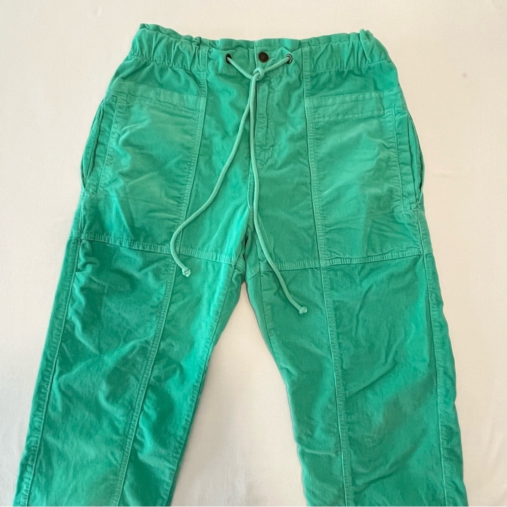 We The Free Angelo Pull On Cord Jogger Corduroy Waist Tie Snap Cuffs Green Pants - Picture 4 of 13